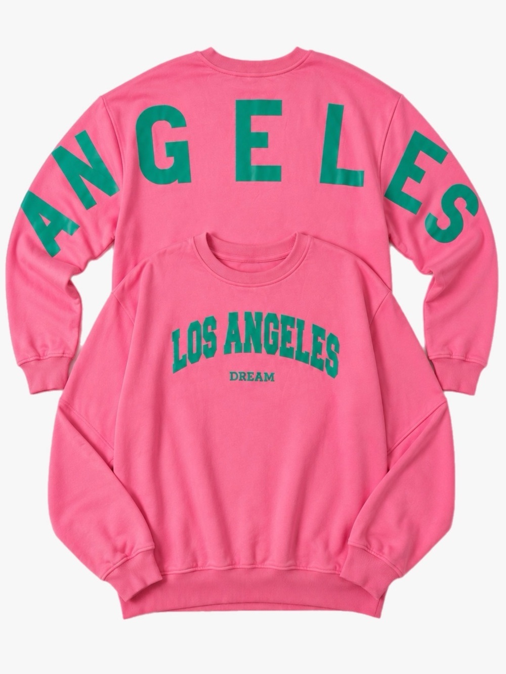NWT Lily Coco Los Angeles Dream Pink Green Sweatshirt Size XL Oversized